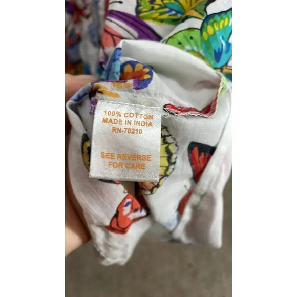 New LA Cera 100% Cotton Colorful Butterfly Design Top Size Medium (M) - Picture 9 of 10